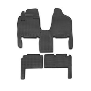 Kia Sedona Floor Mats - Omac - Rubber TPE - Black - '06-'12 Kia Sedona Floor Mats - Omac - Rubber TPE - Black - '06-'12